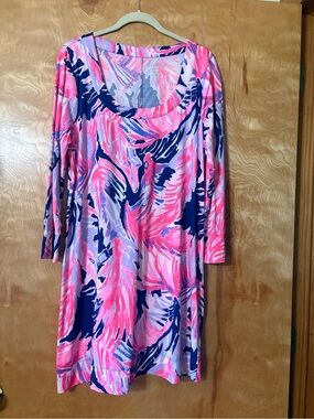 Lilly Pulitzer Merritt in True Blue Paradise Print 3/4 Sleeve Dress